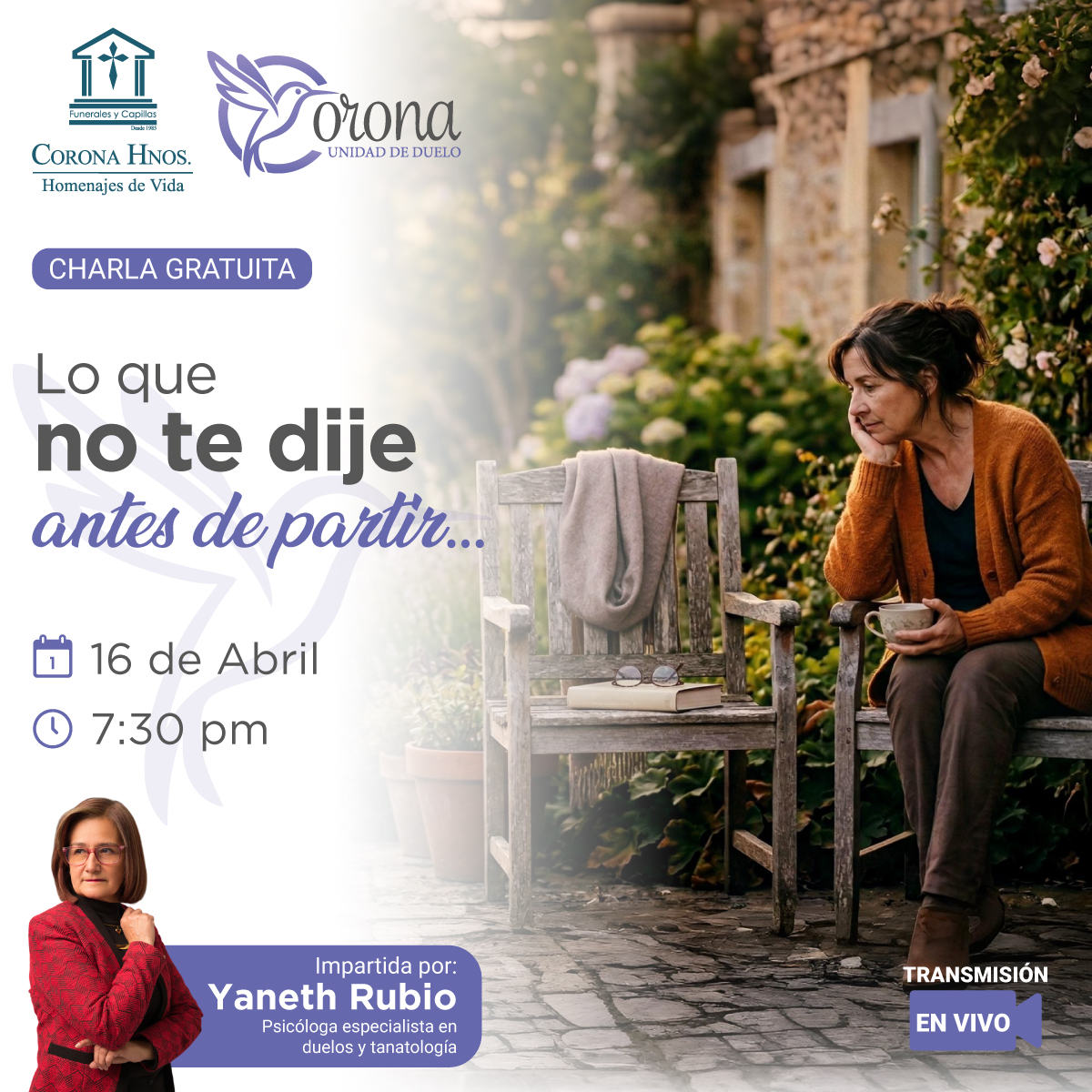 Charla Gratuita: Lo que no te dije antes de partir